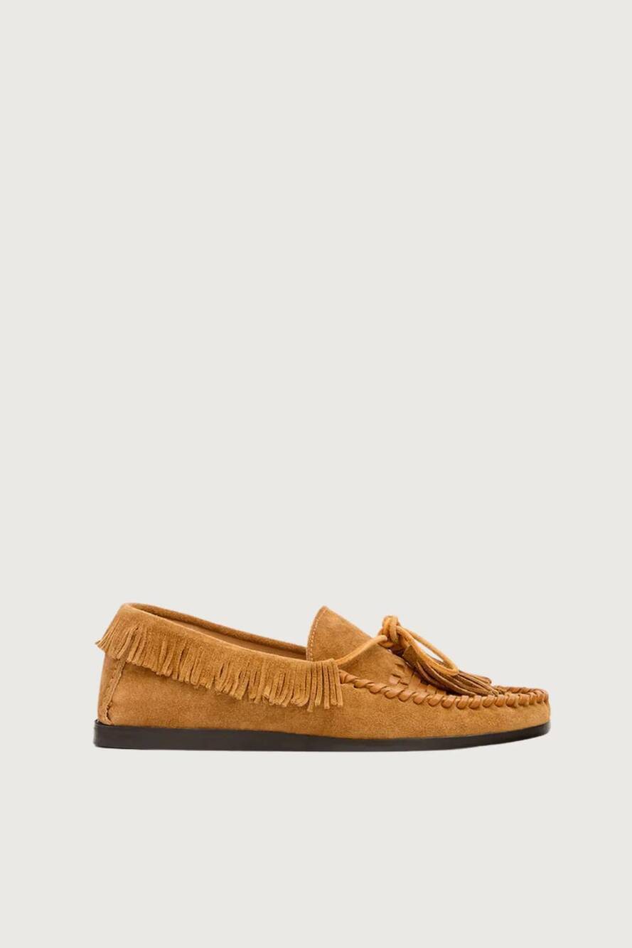 NEW ISABEL MARANT women's fitza moccasin in cognac